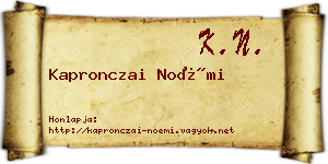 Kapronczai Noémi névjegykártya