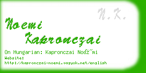 noemi kapronczai business card